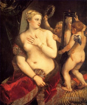  Espejo Arte - Venus frente al espejo 1553 desnuda Tiziano Tiziano